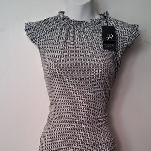 Adrianna Papell Monochrome Geometric Top